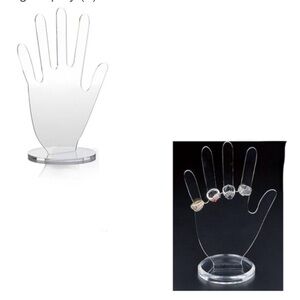 Clear Acrylic Hand-Shaped Ring Display Stand